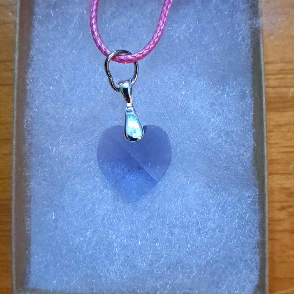 Violet Shadow Crystal Heart Necklace